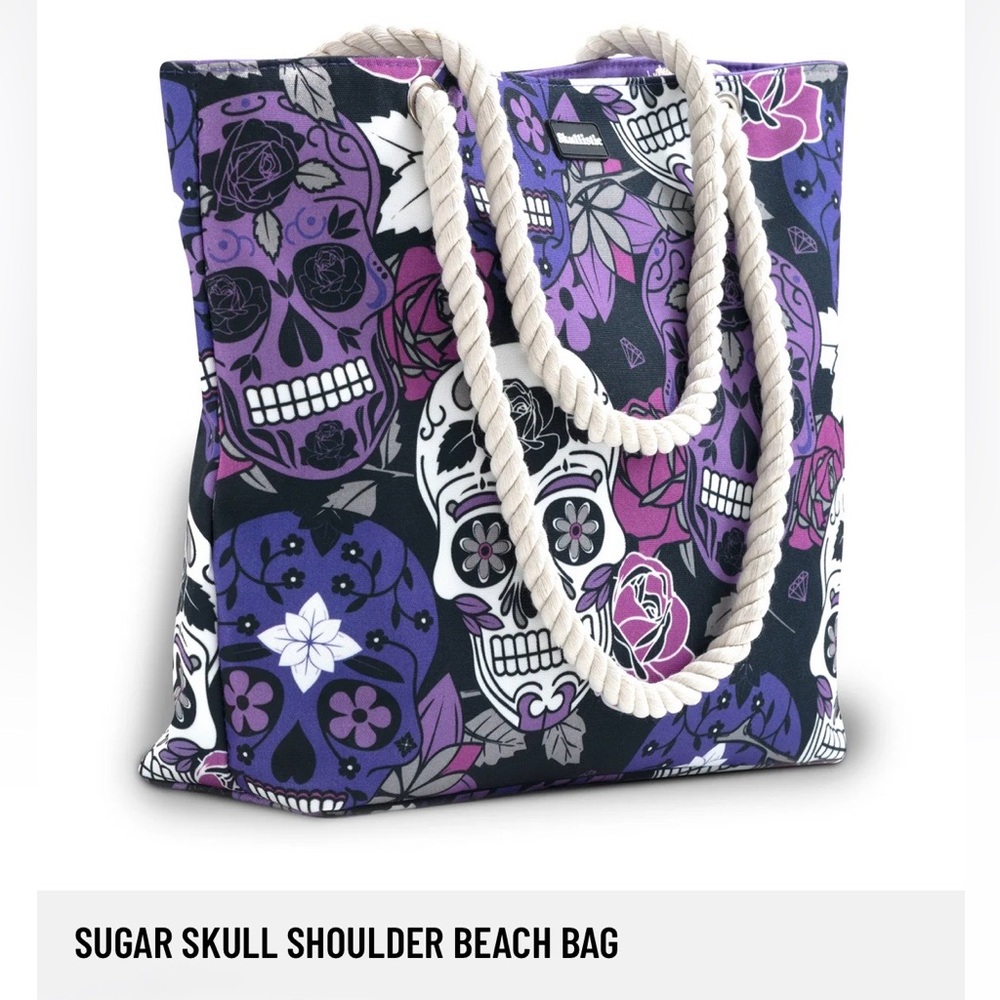 Sugar Skull Shoulder Beach Bag